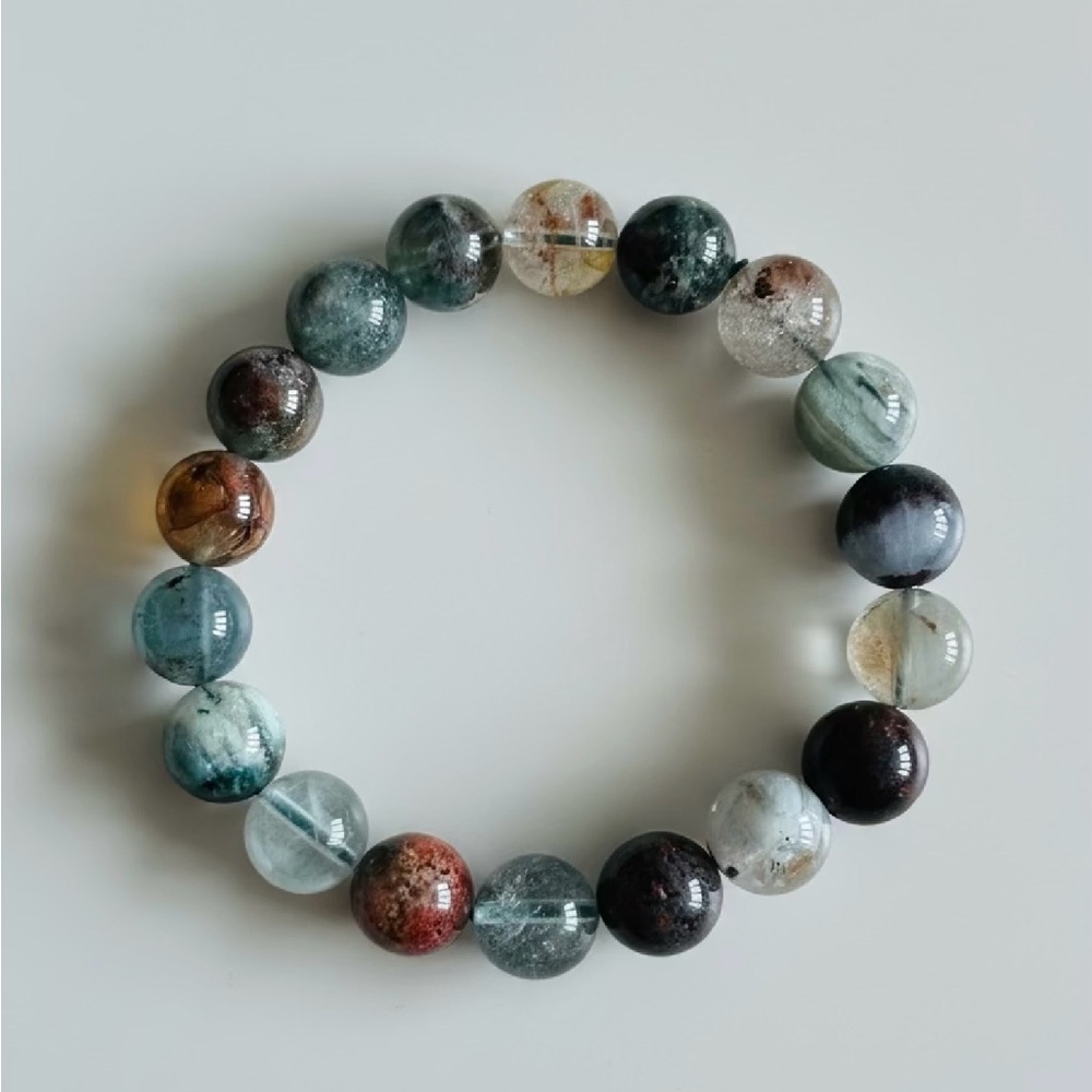 Artisan Earth-Toned Beaded Bracelet 14mm beads
